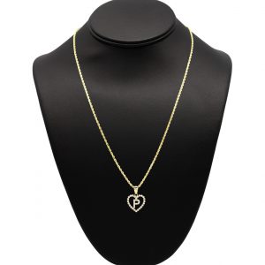 CZ Heart CZ Letter P - Pendant
