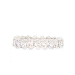 Cz Oval Eternity - Silver Ring
