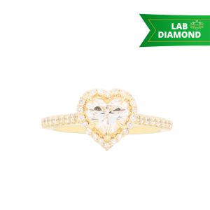 Halo Heart 1.4ct Lab #171- Diamond Ring