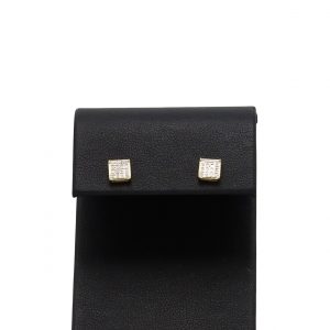 Square Cluster 0.10ct- Genuine Diamond Earrings
