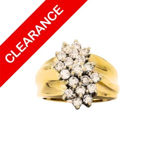 Diamond Cluster .95ct 14k - Diamond Ring