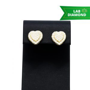 Heart Cluster 2.09ct lab -Diamond Earrings