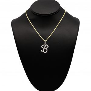 Diamond Letter B .35ct- Pendant