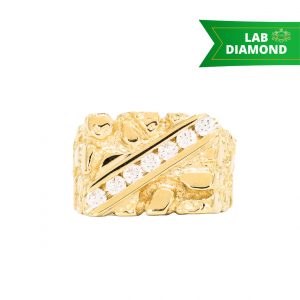 Diamond Nugget .69ct Lab 10k #97 - Diamond Nugget Ring