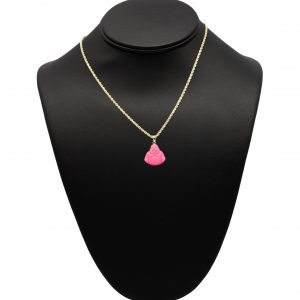 Mini Pink Jade Buddha 14k- Pendant