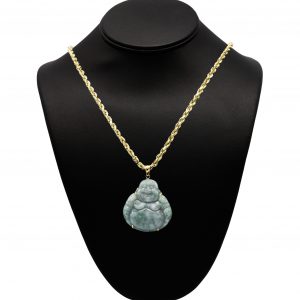 Large Jade Buddha 14k- Pendant