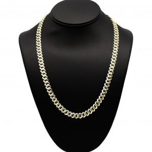 Silver Gold Plated Solid Miami Cuban 9mm 22" - Silver Chain