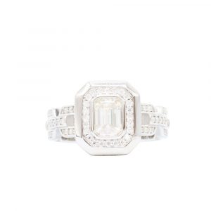 Emerald Cut Moissanite Ring  - Silver Ring