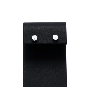 Silver Solitaire Moissanite Studs - Silver Earrings