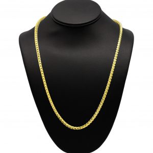 Silver Gold Plated Solid Franco 4.25mm 24" - Silver Chain
