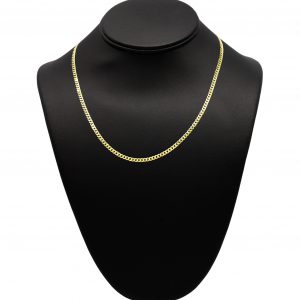 Silver Gold Plated Solid Cuban 3mm 18" - Silver Chain