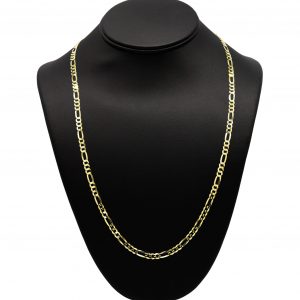 Silver Gold Plated Solid Figaro 4.75mm 24" - Silver Chain