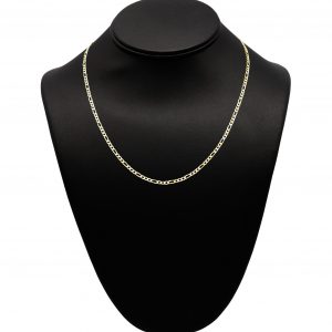 Silver Gold Plated Two Tone Figaro 2.5mm 18" - Silver Chain