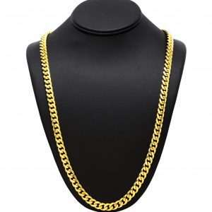 Silver Gold Plated Solid Miami Cuban 8.25mm 28" - Silver Chain