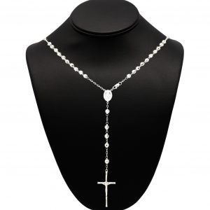 Silver Rosary 6mm 24" - Silver Chain