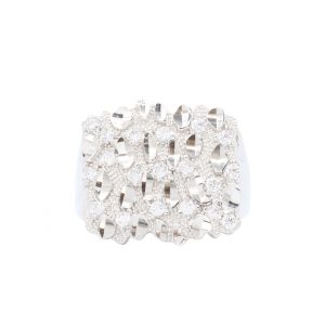 Medium Blizzard Nugget Ring - Silver Ring