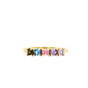 5-Stone Birthstone Twist Band - Ring