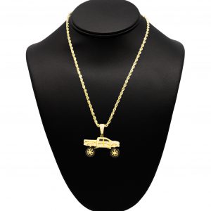Truck Moissanite Yellow Silver - Silver Pendant
