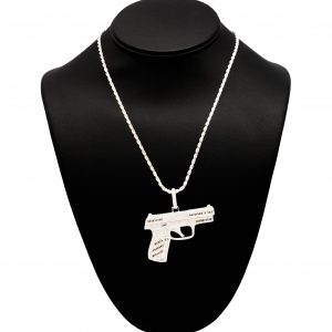 Large Gun Moissanite - Silver Pendant