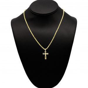Small Diamond Cut Cross 10k - Pendant
