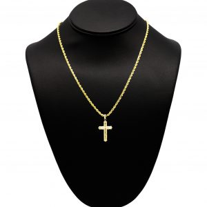 Small Detailed Corners Cross 10k - Pendant