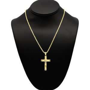 Two Tone Rosary Cross 10k - Pendant