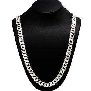 Silver Diamond Cut 11.5mm 30" - Silver Chain