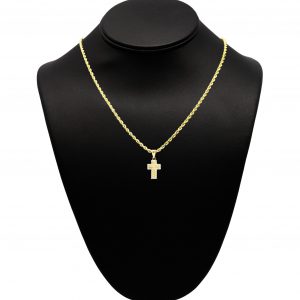 Small CZ Nugget Cross 10k- Pendant