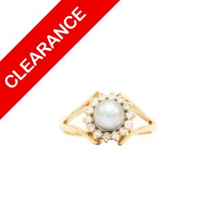 Diamond Pearl Ring .21ct 14k  - Ring