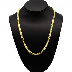 Silver Gold Plated Solid Miami Cuban 6.4mm 22" - Silver Chain