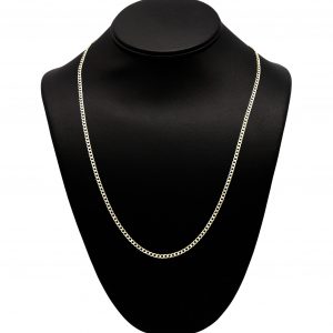 Silver Gold Plated Two Tone Cuban 2.8mm 22" - Silver Chain