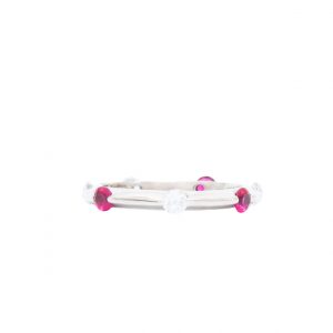 Silver Synthetic Ruby + Cz  Band - Silver Ring