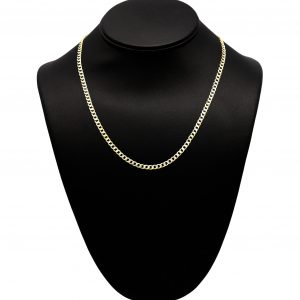 Silver Gold Plated Two Tone Cuban 3.5mm 18" - Silver Chain