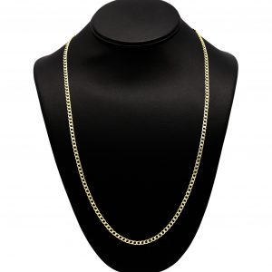 Silver Gold Plated Two Tone Cuban 3.5mm 24" - Silver Chain