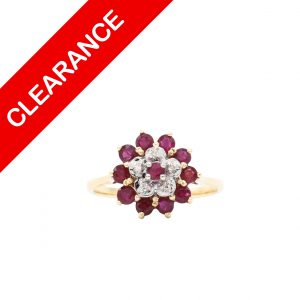 Ruby Flower Ring 10k - Ring