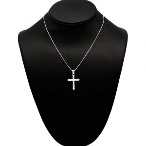White Gold Cross With Jesus 10k - Pendant
