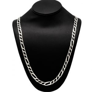 Figaro Diamond Cut 3.5mm 30" GHJ117- Silver Chain