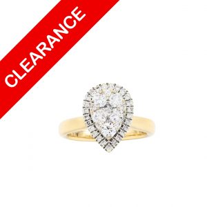 Cluster Diamond Pear .75ct - Ring