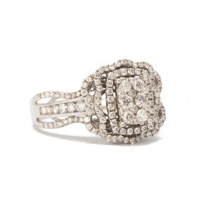 Unique Wavy Halo Cluster 1.33ct #27 - Diamond Ring - Image 3