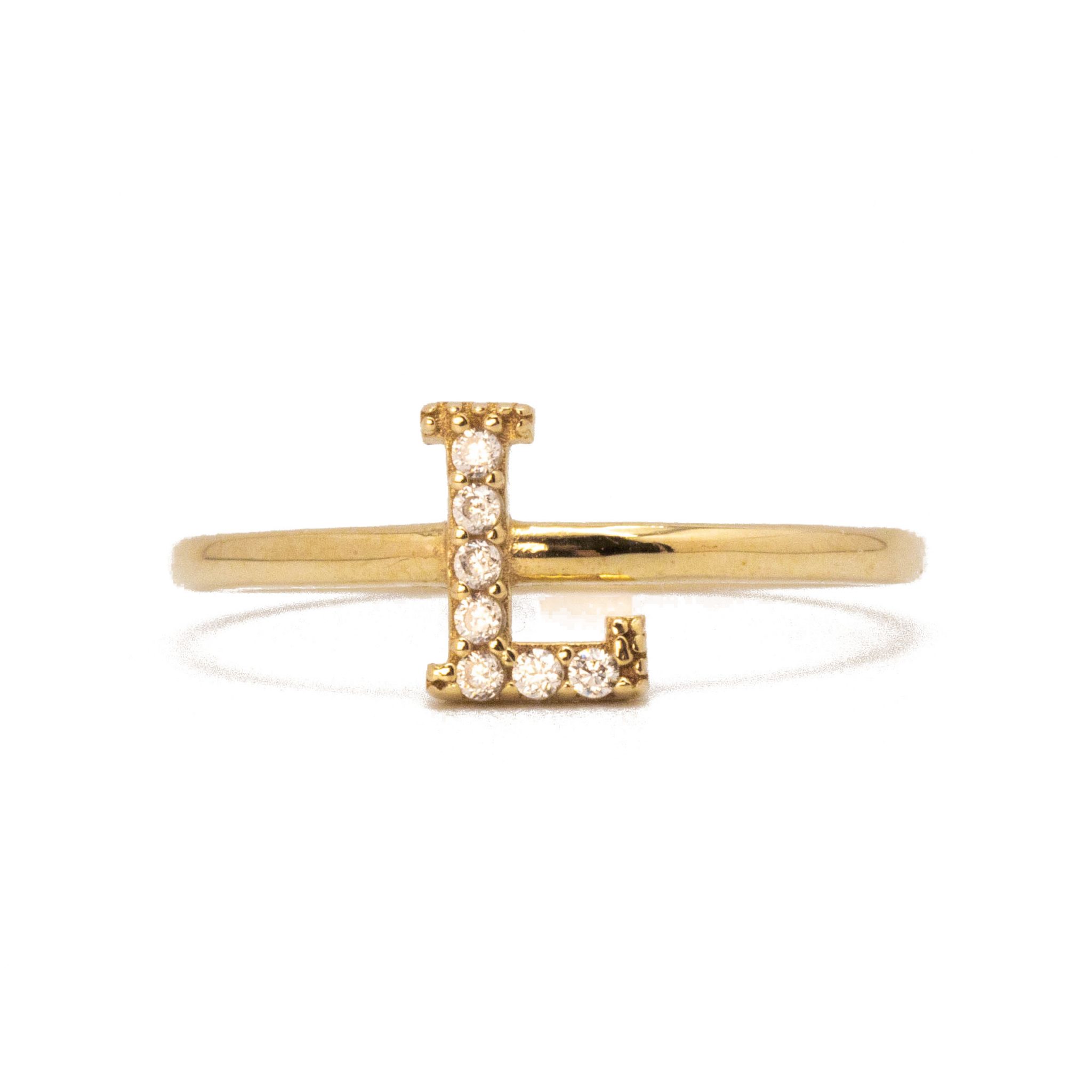 hum　THE SYMBOL OF REFINED L RING Letter L - Rings - Golden Hand Jewellery