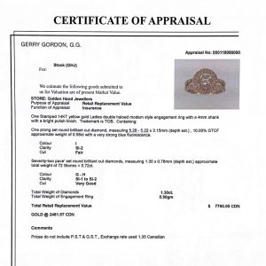 Double Halo Yellow Gold 1.30ct #44 - Engagement Ring - Image 4