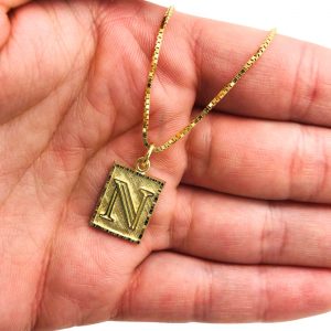 Letter N Square - Pendant