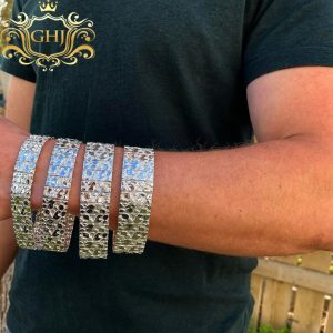 Nugget Link 17.5mm Size Medium - Silver Bracelet - Image 3