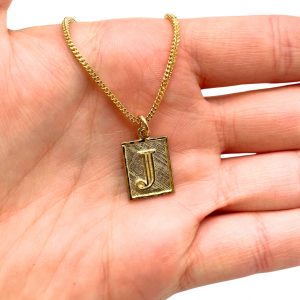 Letter J Square - Pendant