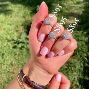 Classic Cluster Halo 0.50ct White Gold - Diamond Ring - Image 3