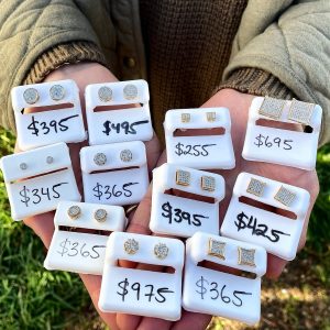 Swirl Cluster Studs 0.25ct White Gold - Genuine Diamond Earrings - Image 3