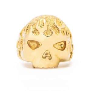 Flame Skull Ring - Gold Ring