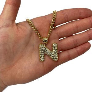 Letter N Puff Nugget - Pendant