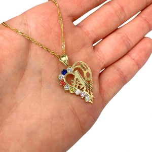 #1 Mom Heart 9-Stone - Pendant