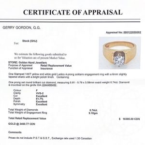 Magnificent Solitaire 0.74ct #78 - Engagement Ring - Image 3